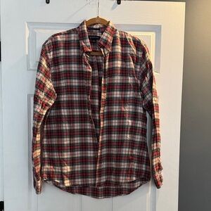 Lands End Plaid Men's Shirt - size M -Red and Black